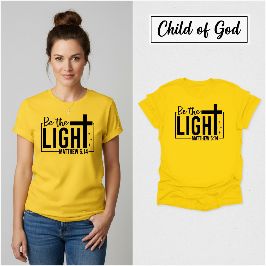 Be The Light T-Shirt_model_flat