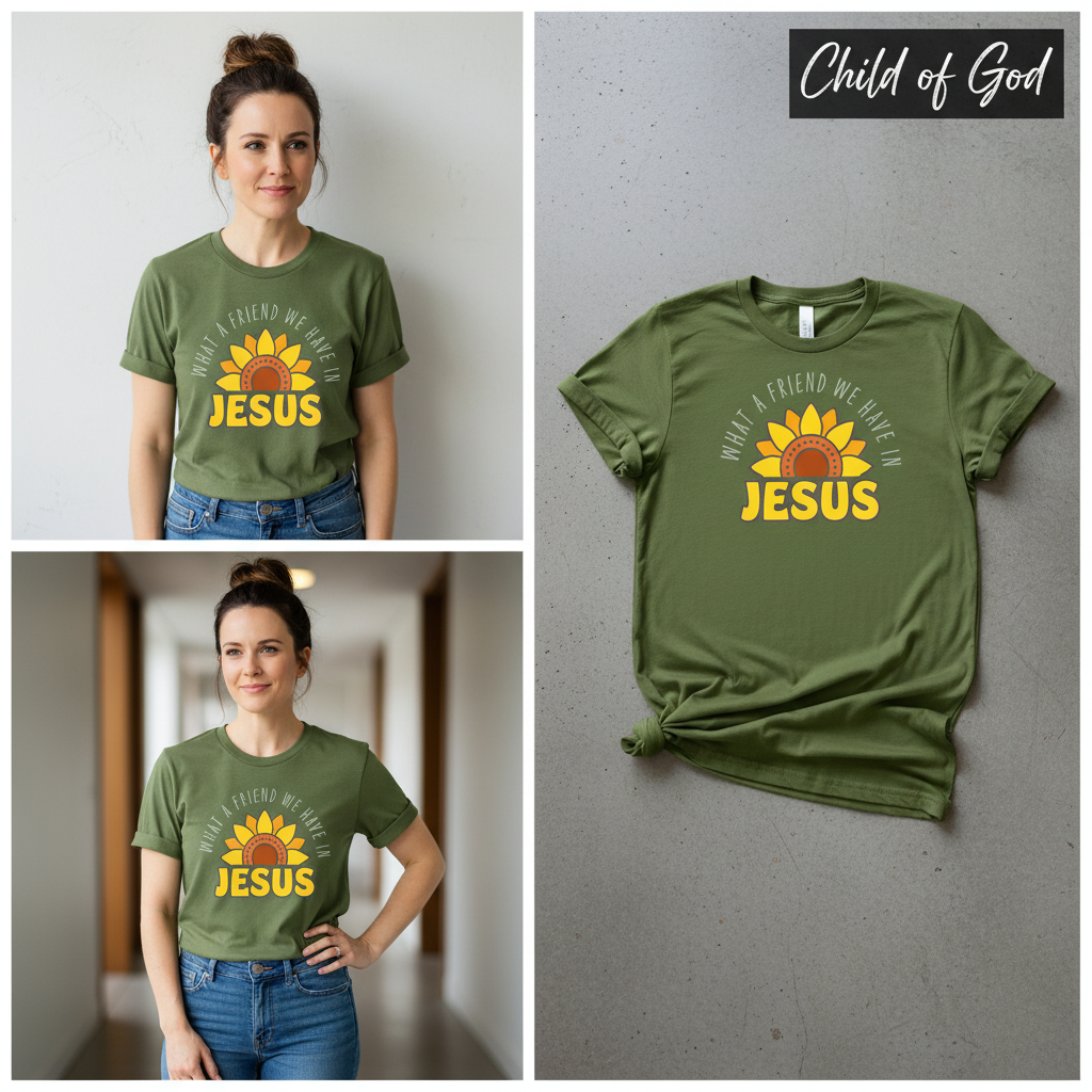 What a Friend in Jesus T-Shirt_3_panel