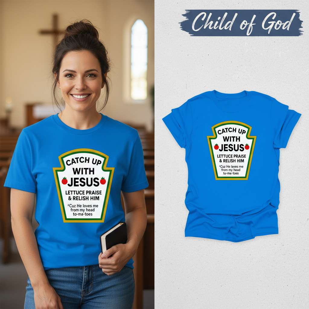 Catch Up With Jesus T-Shirt_model_flat