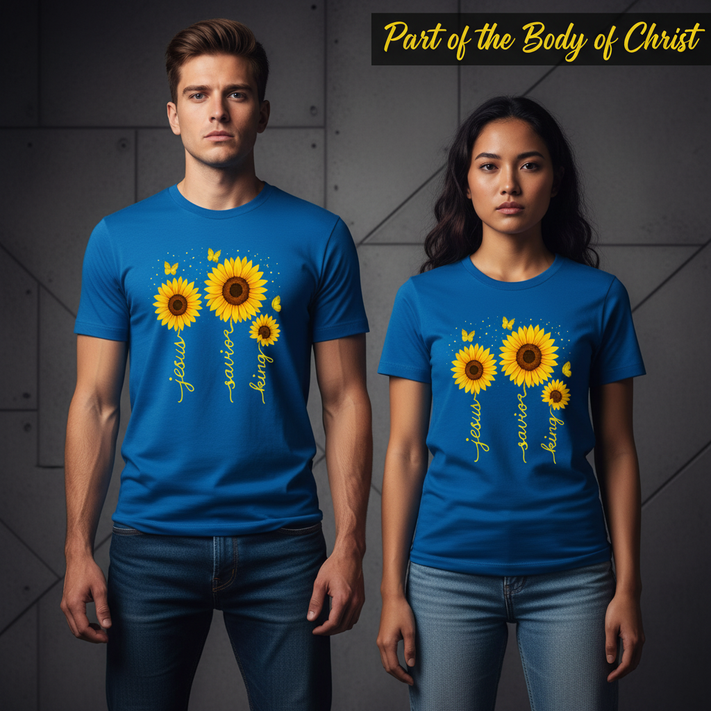 Sunflower Jesus Savior King T-Shirt_stoic
