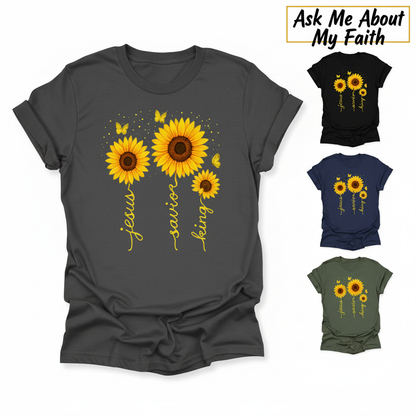 Sunflower Jesus Savior King T-Shirt_color_hero