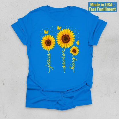Sunflower Jesus Savior King T-Shirt_clean