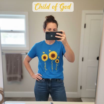 Sunflower Jesus Savior King T-Shirt_mirror_selfie