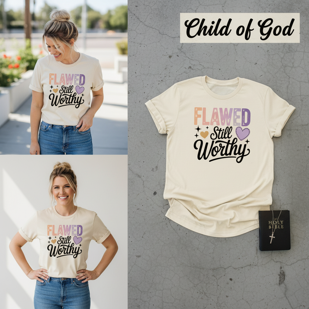 Flawed Still Worthy T-Shirt_3_panel