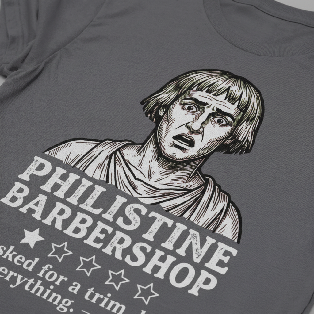 Philistine Barbershop T-Shirt__detail