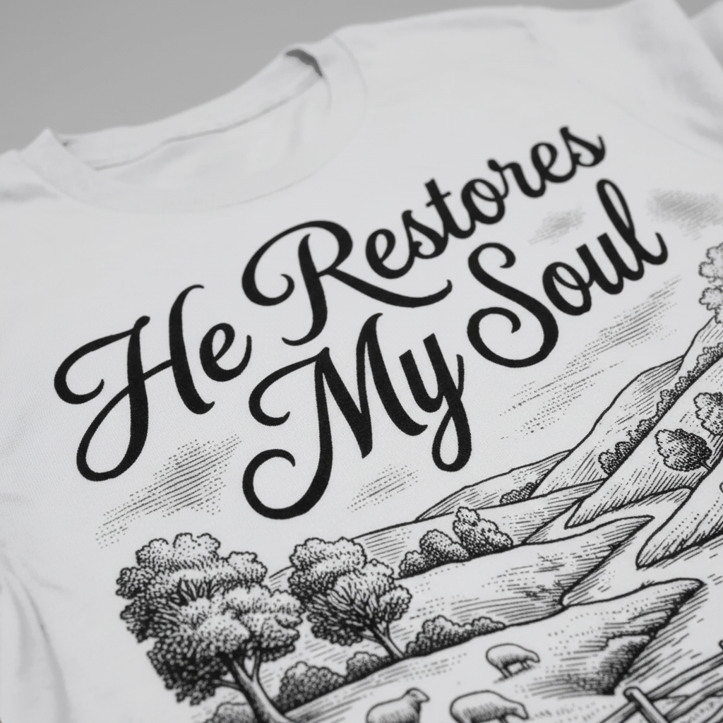 He Restores My Soul T-Shirt__detail