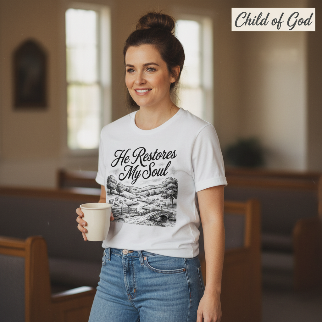 He Restores My Soul T-Shirt__lifestyle