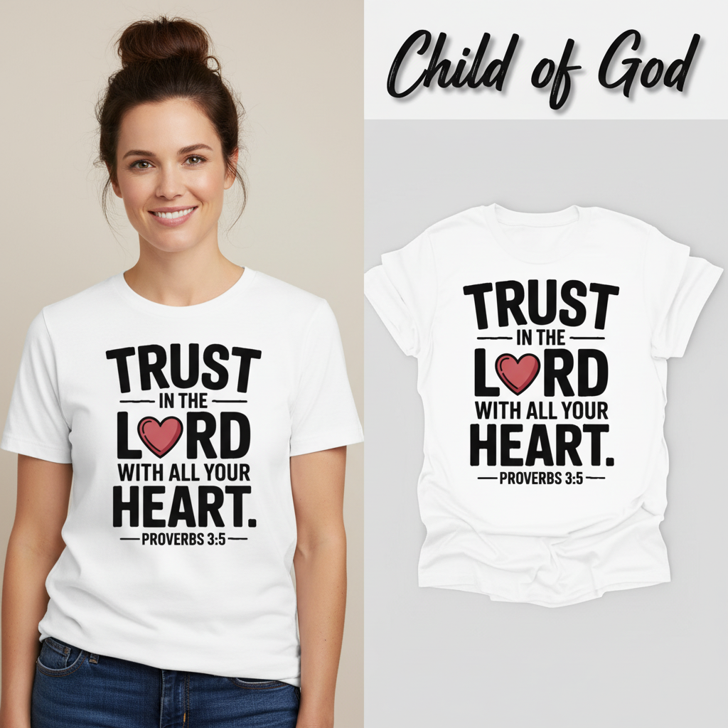 Trust in the Lord Heart T-Shirt_model_flat