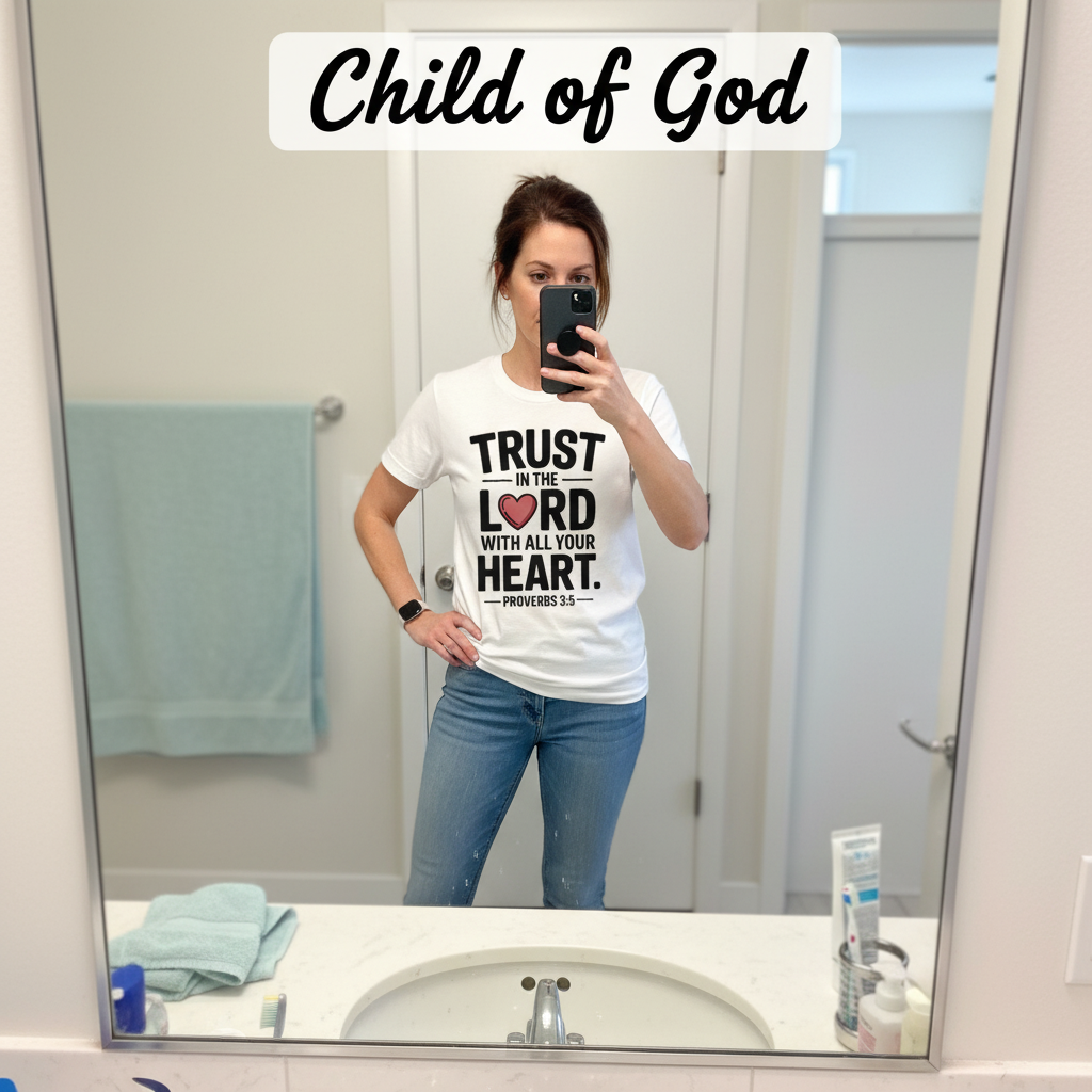 Trust in the Lord Heart T-Shirt_mirror_selfie