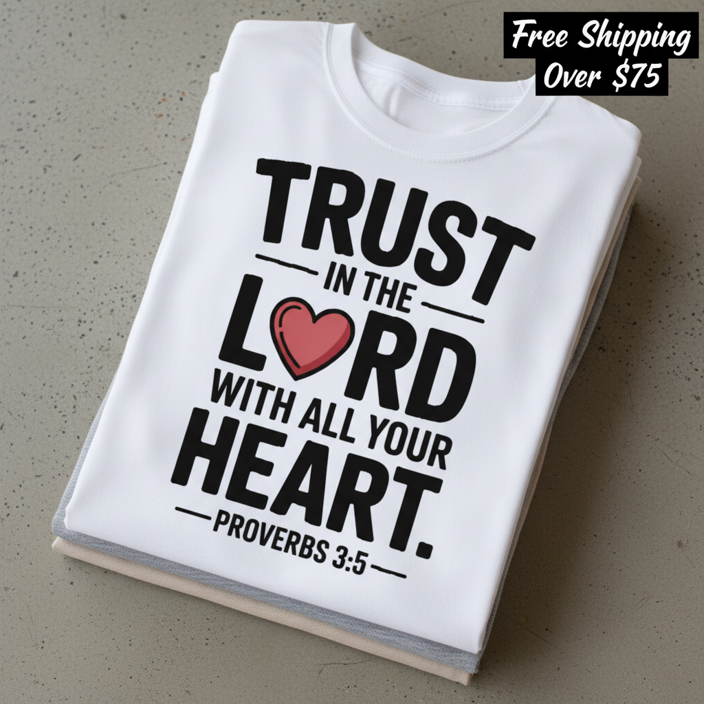 Trust in the Lord Heart T-Shirt_stacked_flatlay