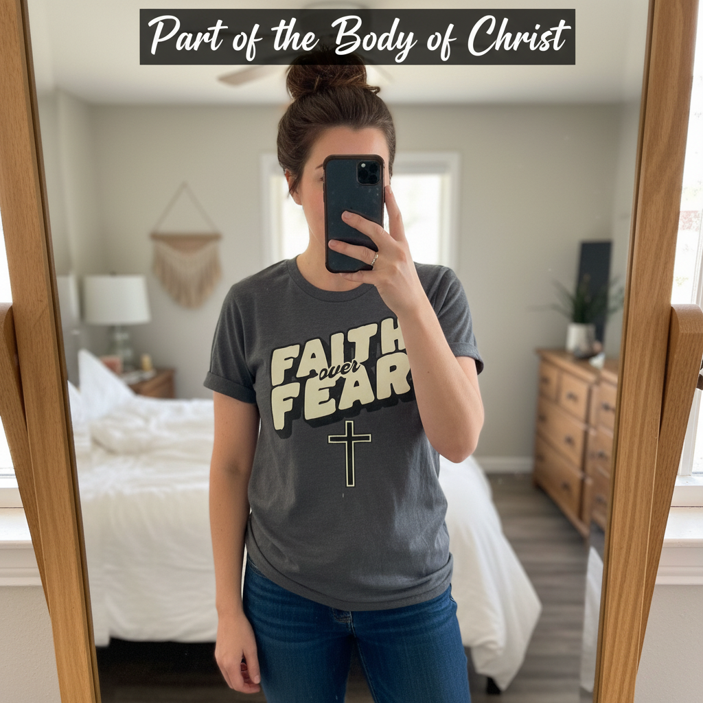Faith Over Fear T-Shirt_mirror_selfie