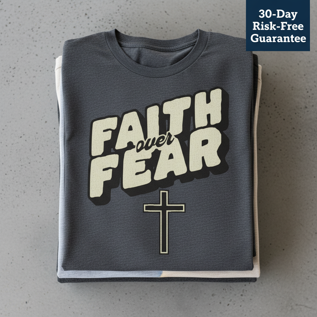 Faith Over Fear T-Shirt_stacked_flatlay