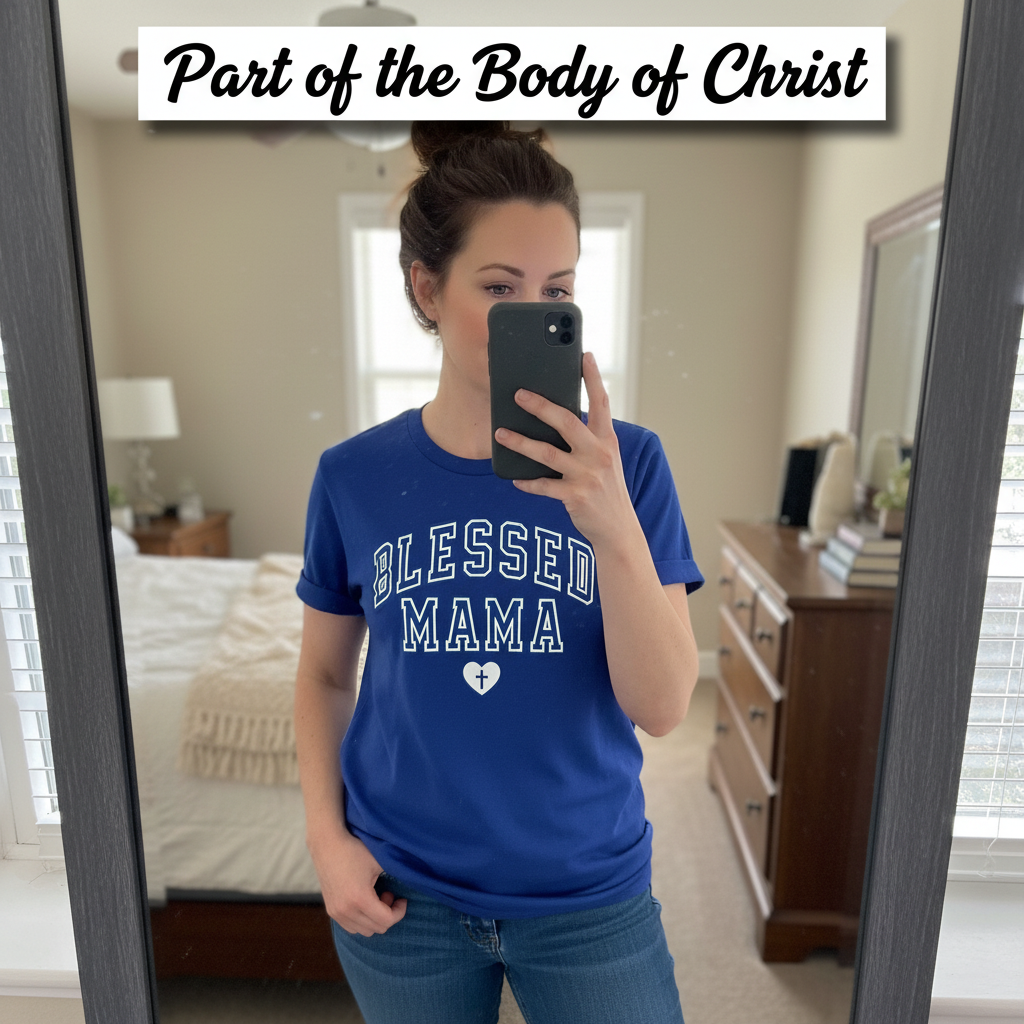 Blessed Mama T-Shirt_mirror_selfie