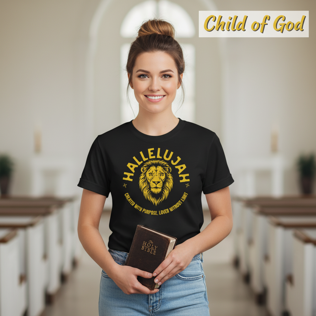 Hallelujah Lion of Purpose T-Shirt_prop_inteact