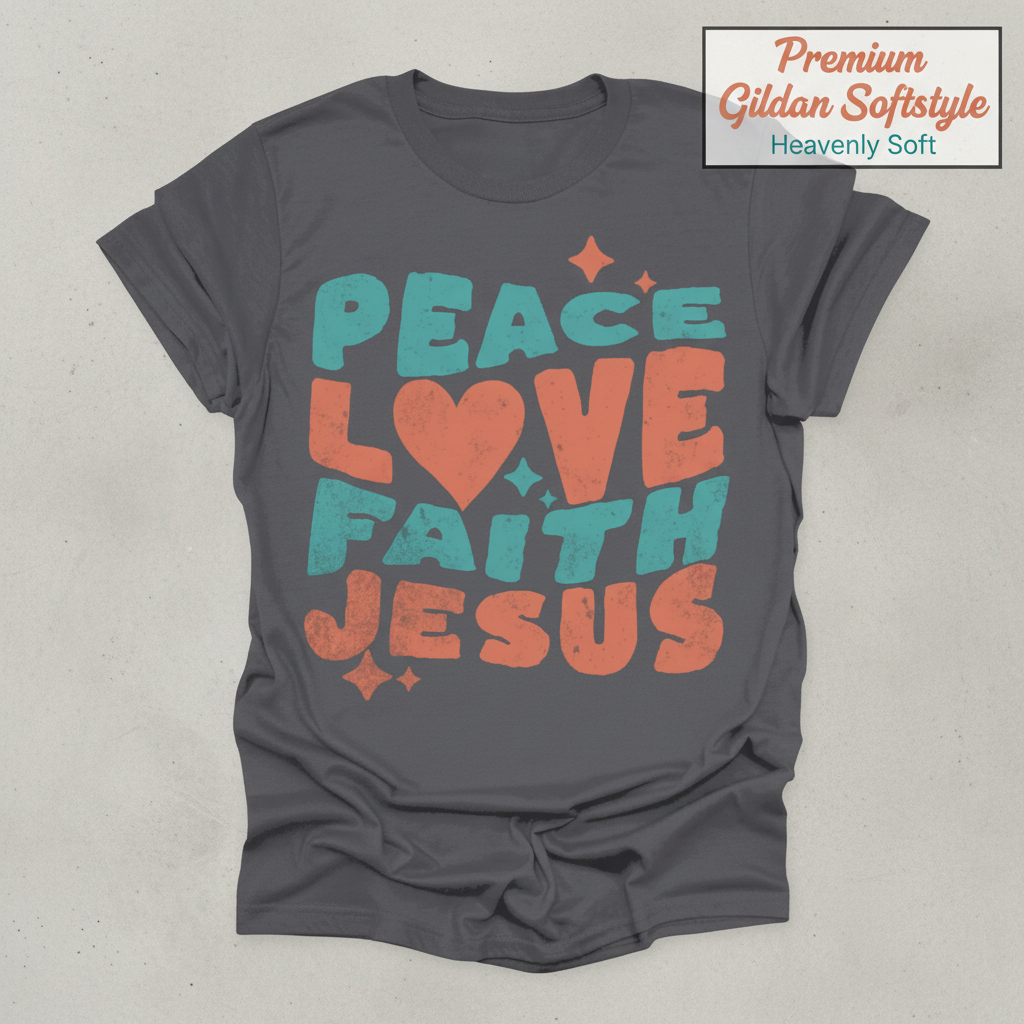 Peace Love Faith Jesus T-Shirt_clean