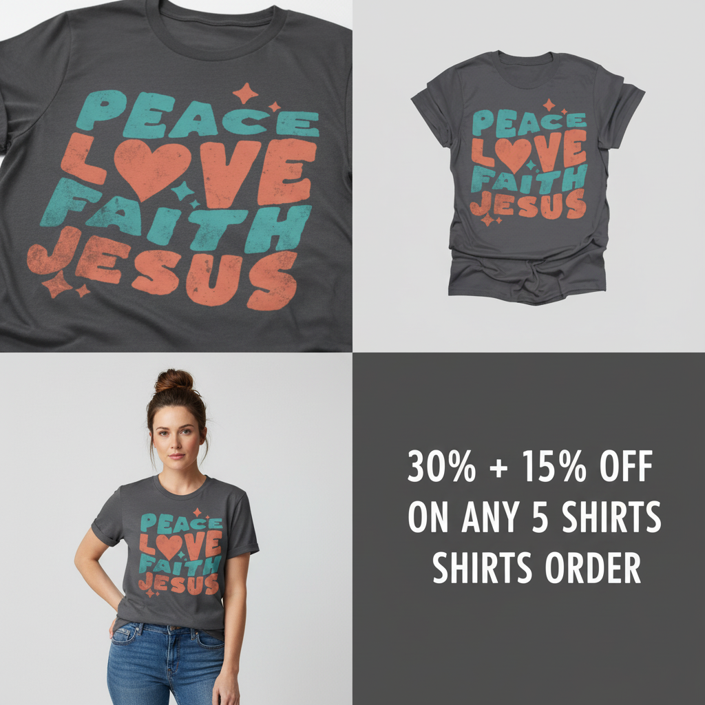 Peace Love Faith Jesus T-Shirt_4_panel