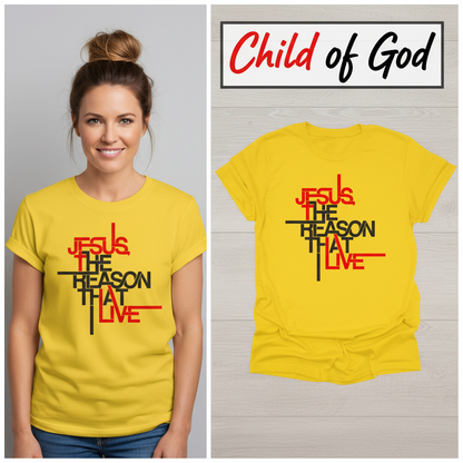 Jesus The Reason I Live T-Shirt_model_flat