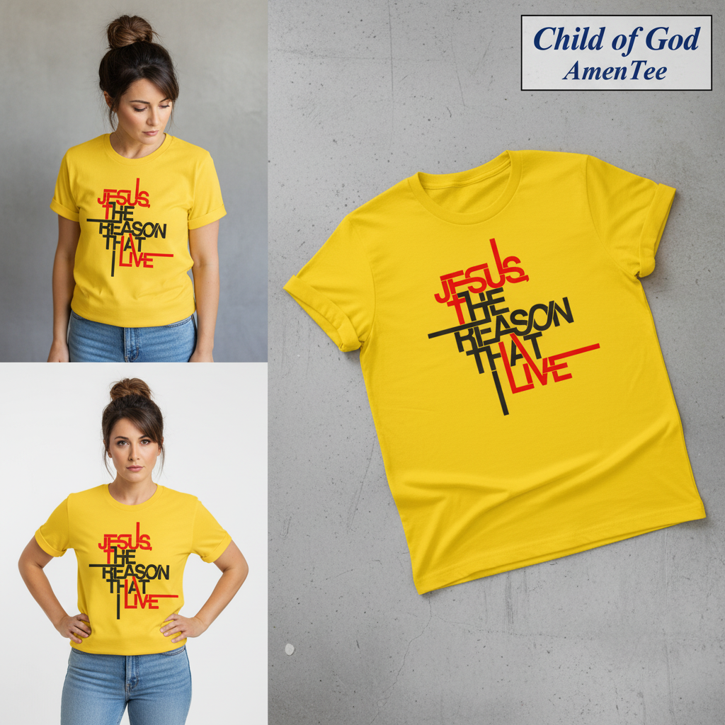 Jesus The Reason I Live T-Shirt_3_panel