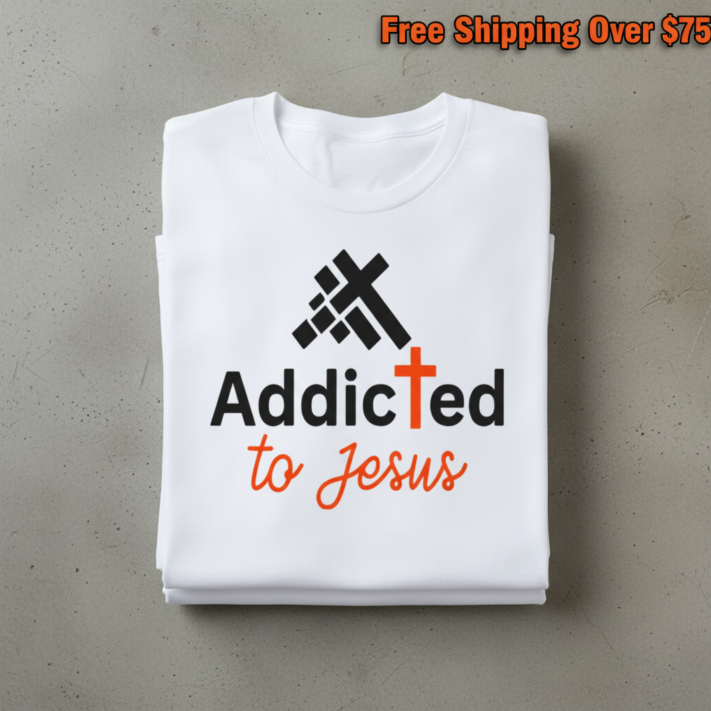 Addicted to Jesus T-Shirt_stacked_flatlay