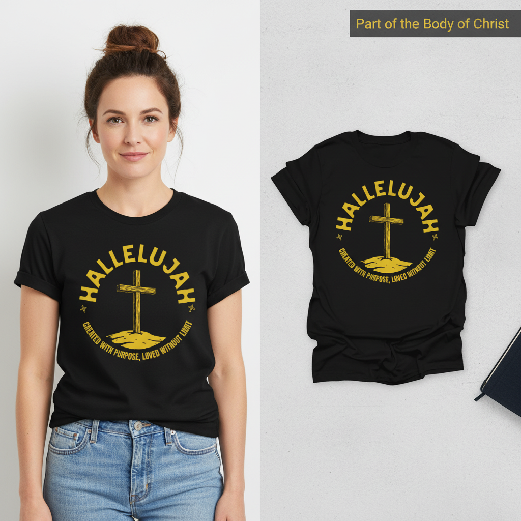 Hallelujah Purpose T-Shirt_model_flat