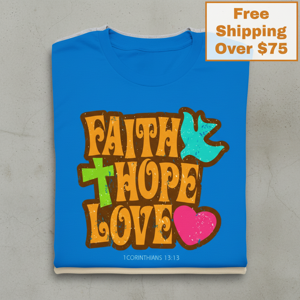 Faith Hope Love T-Shirt_stacked_flatlay