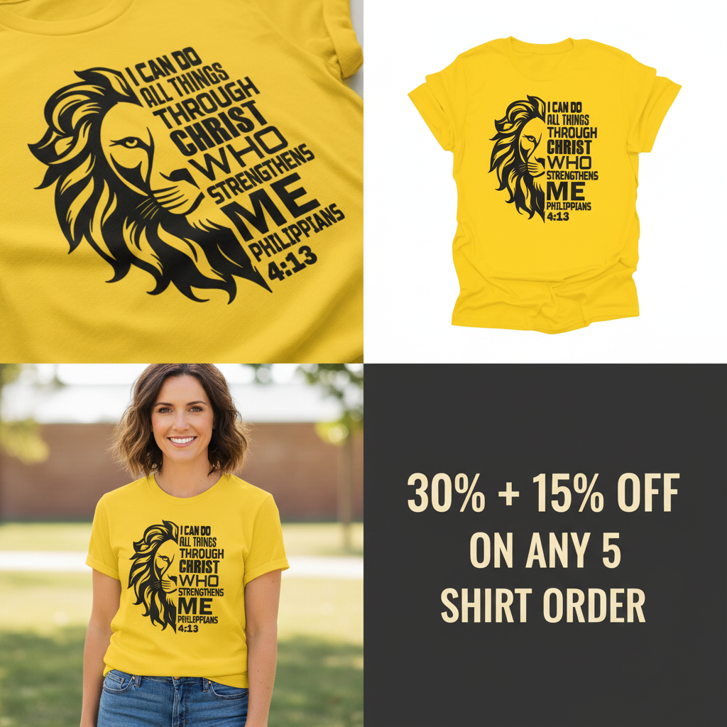 Lion of Strength T-Shirt_4_panel