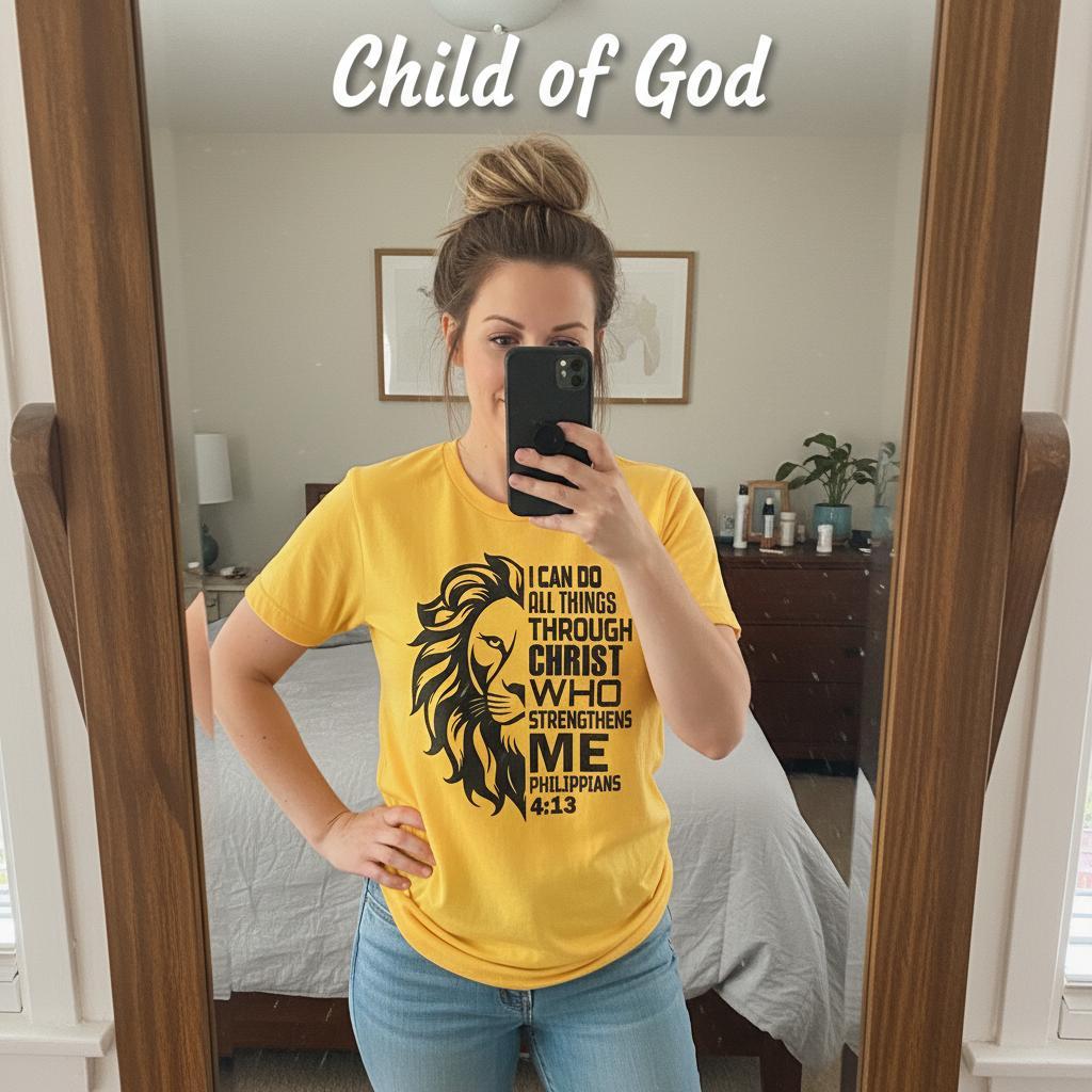 Lion of Strength T-Shirt_mirror_selfie