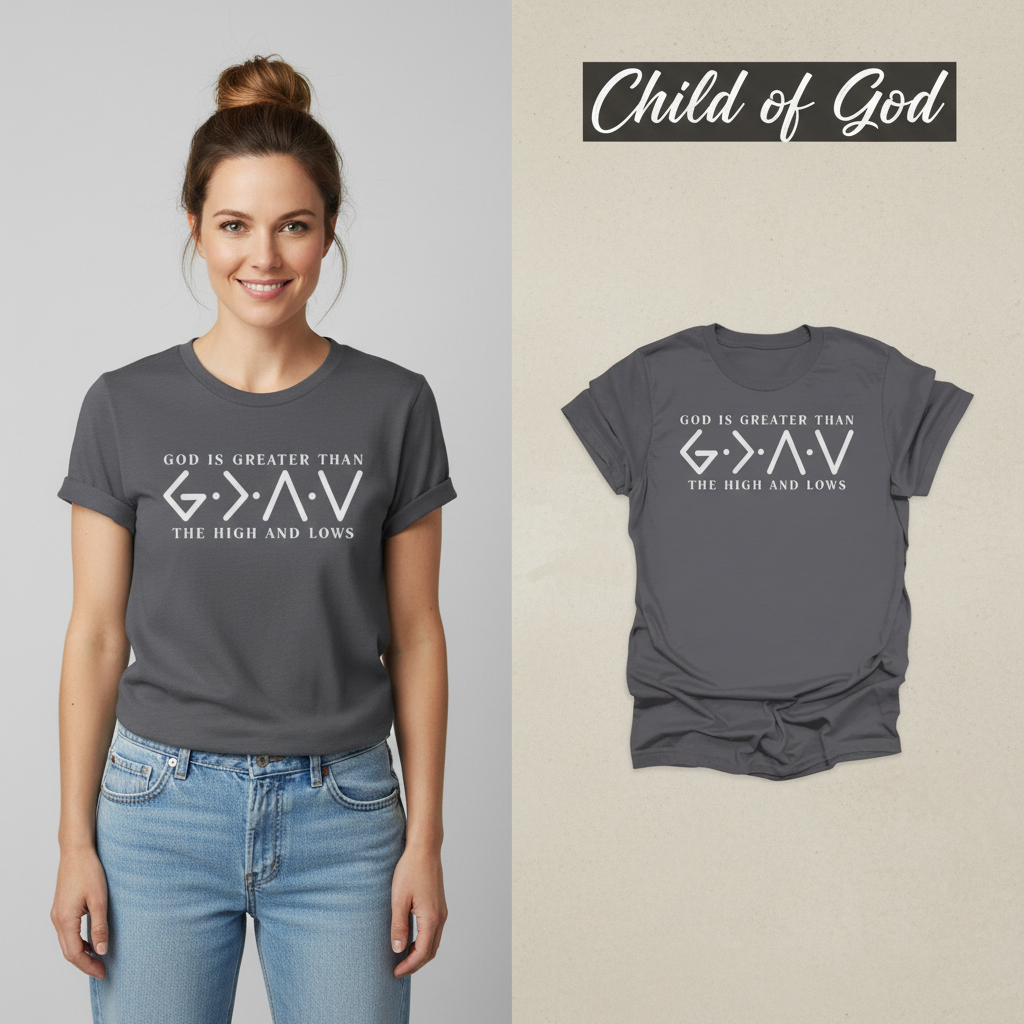 God Is Greater T-Shirt_model_flat