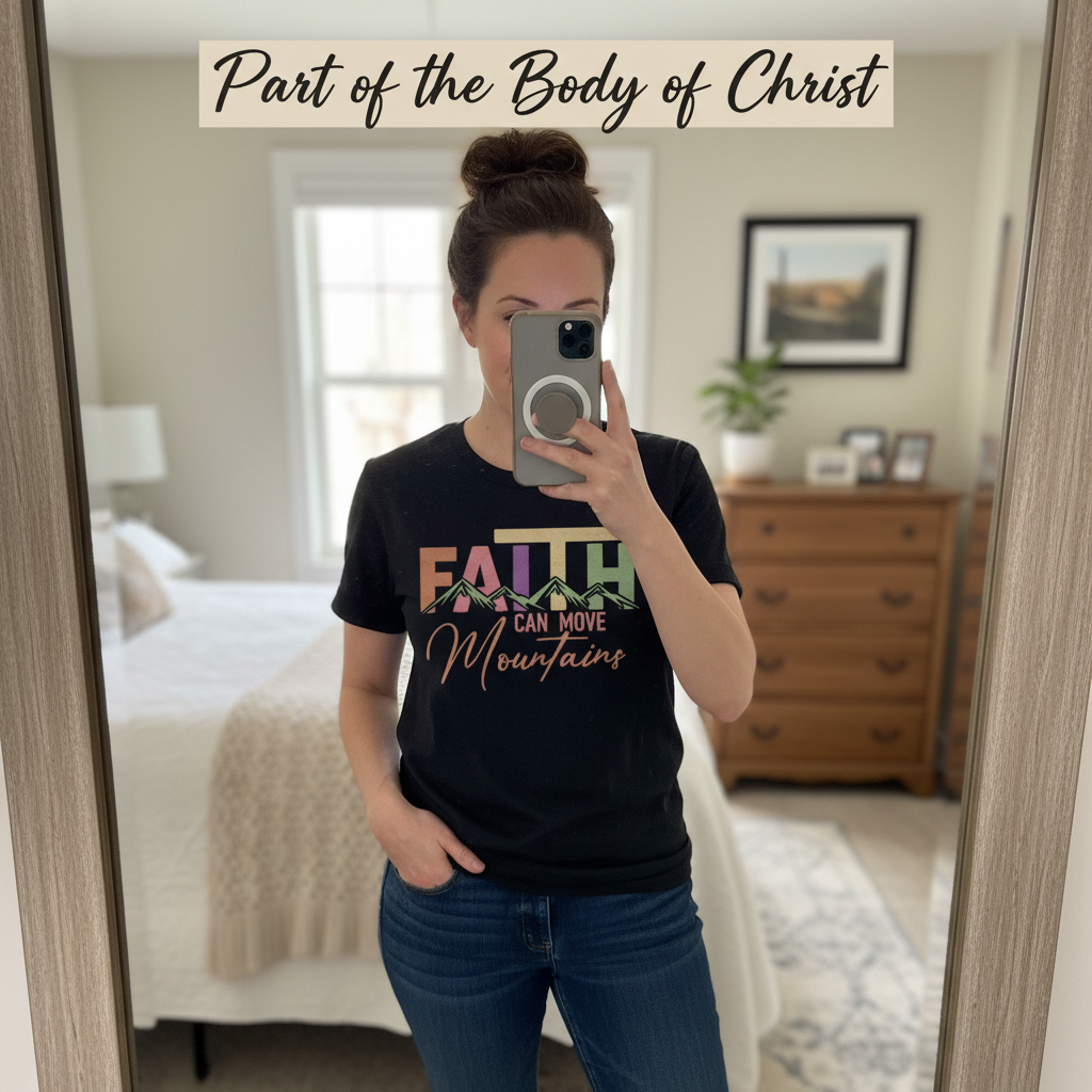 Faith Can Move Mountains T-Shirt_mirror_selfie