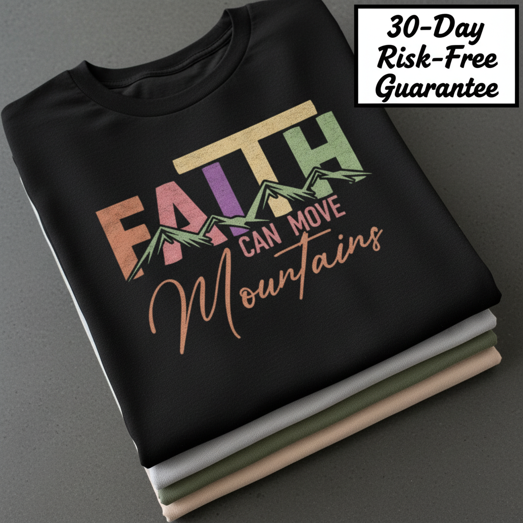 Faith Can Move Mountains T-Shirt_stacked_flatlay