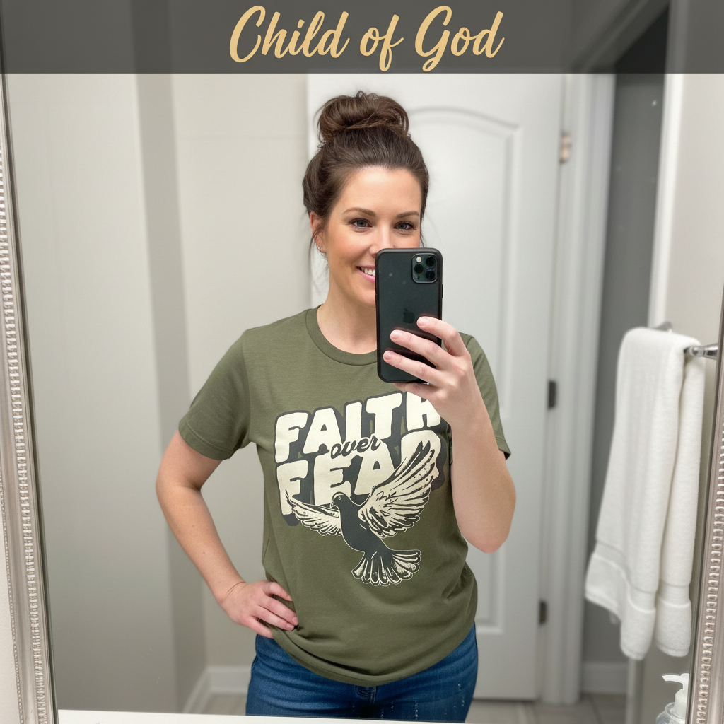 Faith Over Fear Dove T-Shirt_mirror_selfie