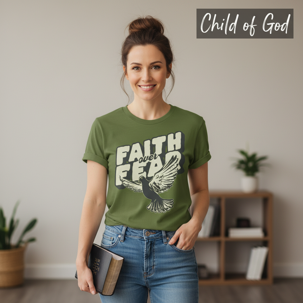 Faith Over Fear Dove T-Shirt_prop_inteact