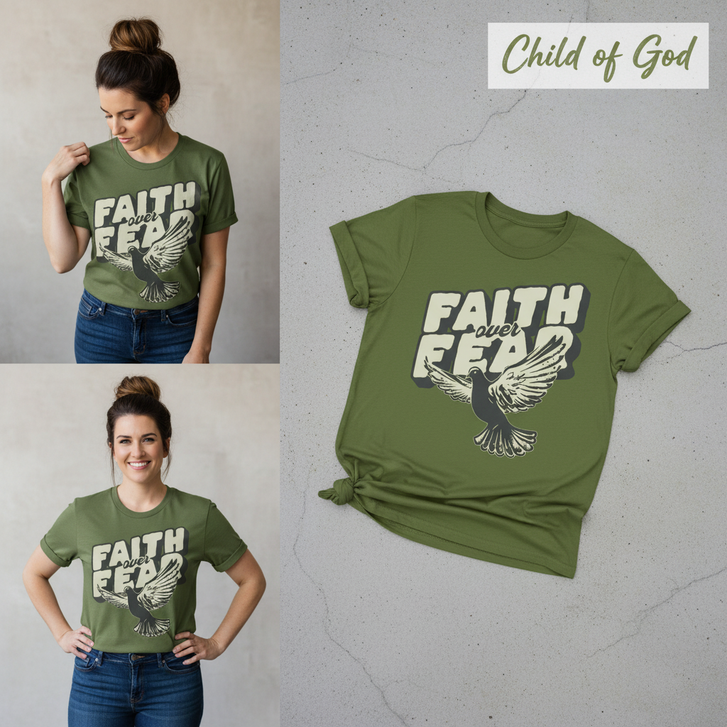 Faith Over Fear Dove T-Shirt_3_panel