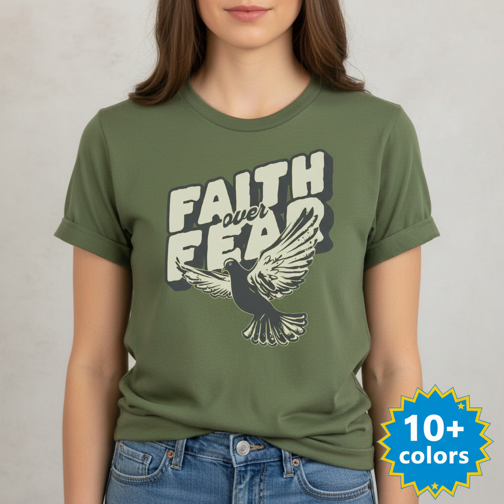 Faith Over Fear Dove T-Shirt_badge