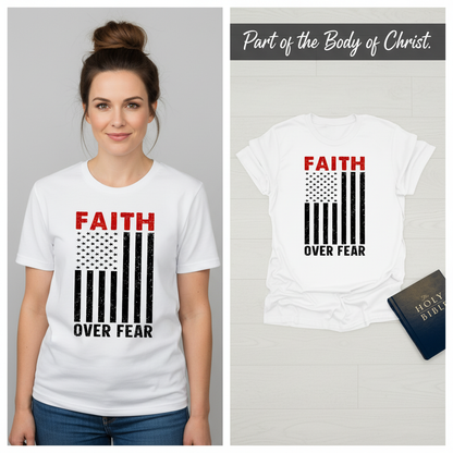 Faith Over Fear Flag T-Shirt_model_flat
