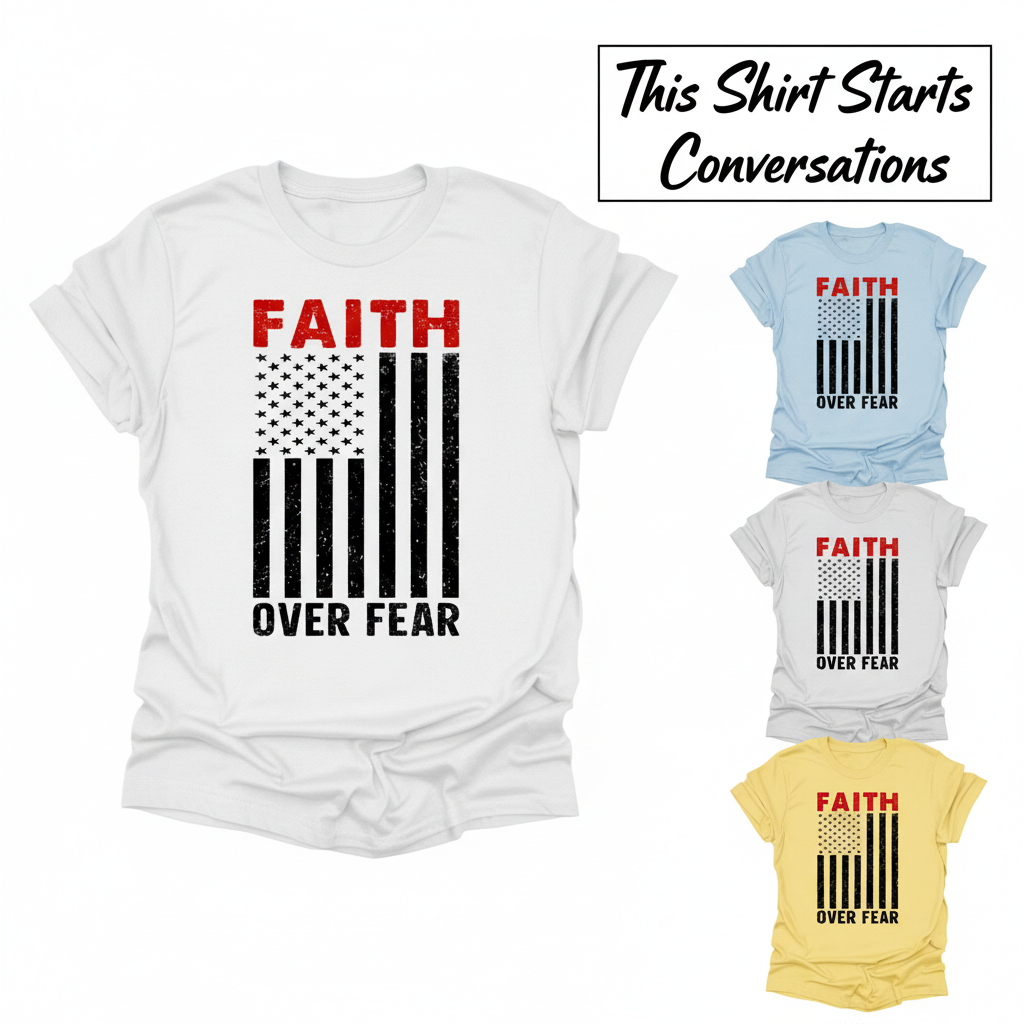 Faith Over Fear Flag T-Shirt_color_hero