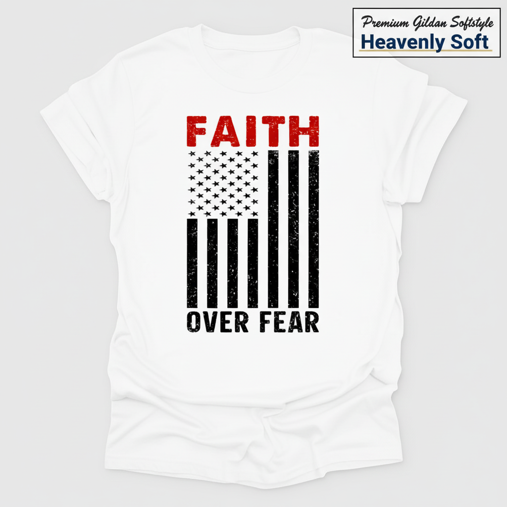Faith Over Fear Flag T-Shirt_clean