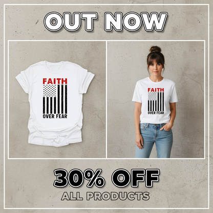 Faith Over Fear Flag T-Shirt_pet_companion