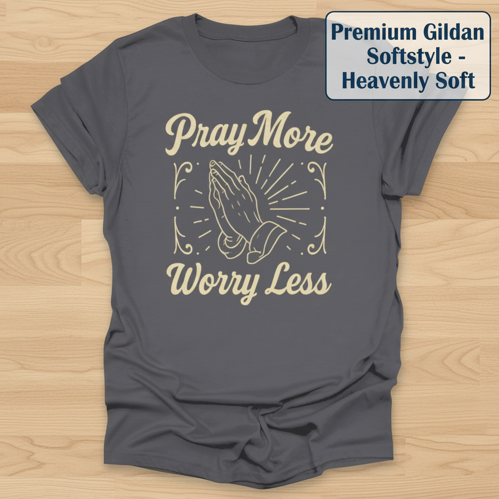 Pray More Worry Less T-Shirt_clean