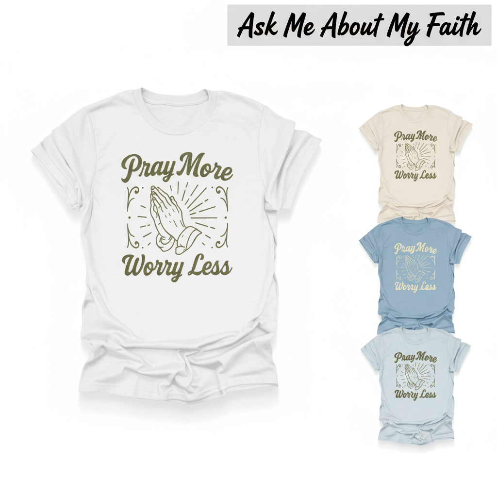 Pray More Worry Less T-Shirt_color_hero
