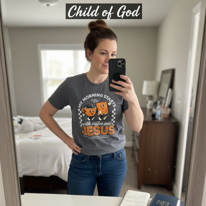 Coffee and Jesus Start My Morning T-Shirt_mirror_selfie