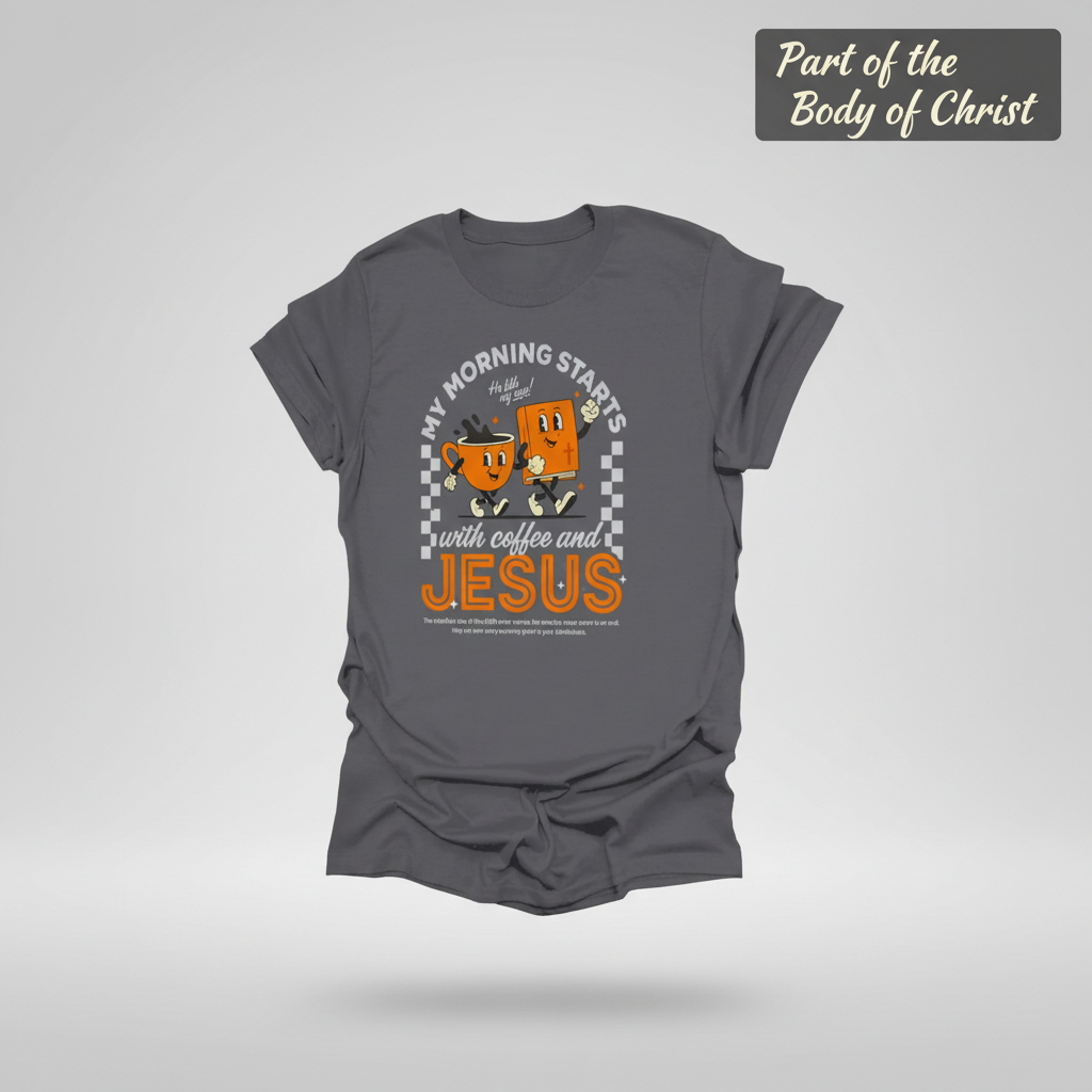 Coffee and Jesus Start My Morning T-Shirt_3d_float