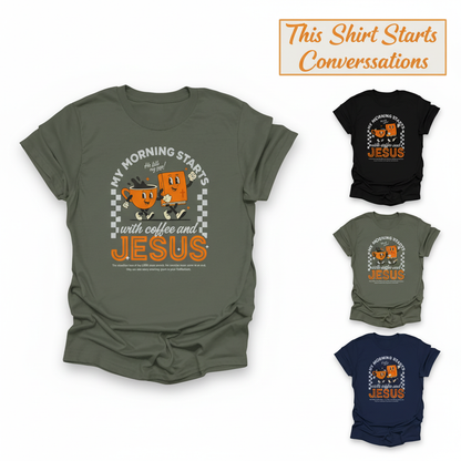 Coffee and Jesus Start My Morning T-Shirt_color_grid