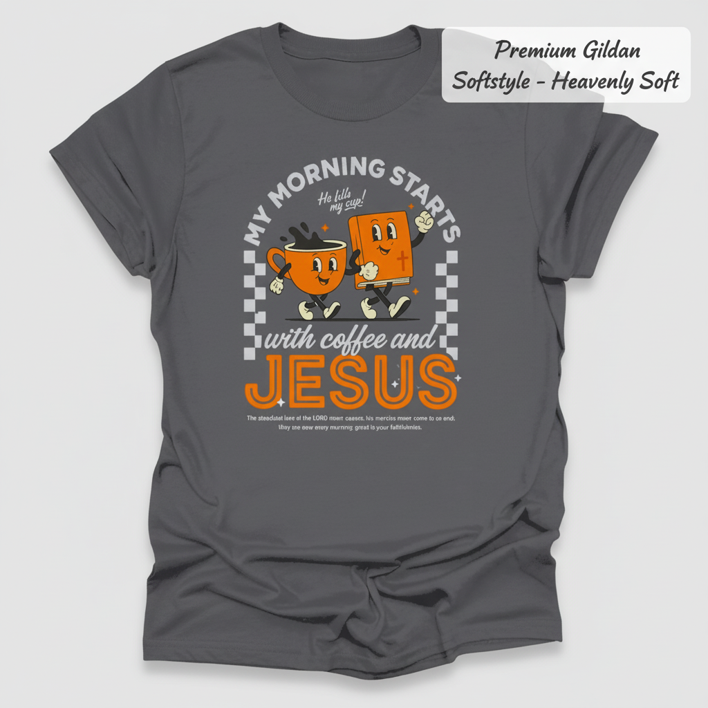 Coffee and Jesus Start My Morning T-Shirt_clean