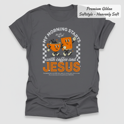 Coffee and Jesus Start My Morning T-Shirt_clean