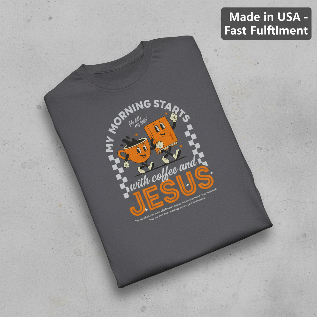 Coffee and Jesus Start My Morning T-Shirt_fold_tilt