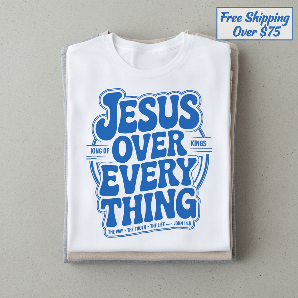 Jesus Over Everything T-Shirt_stacked_flatlay