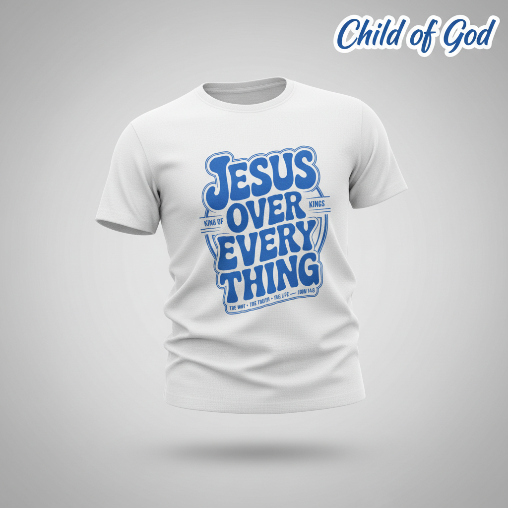 Jesus Over Everything T-Shirt_3d_float