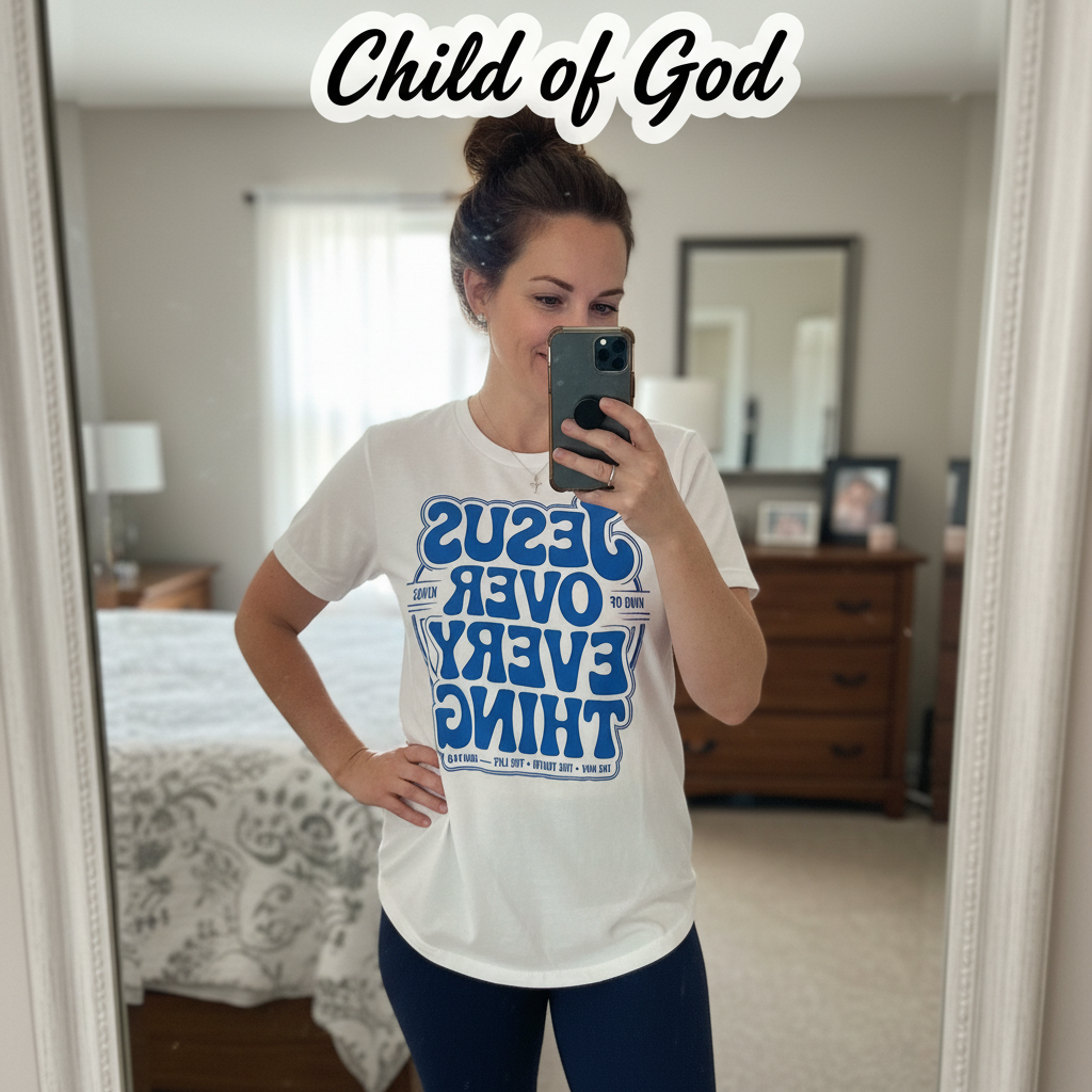 Jesus Over Everything T-Shirt_mirror_selfie