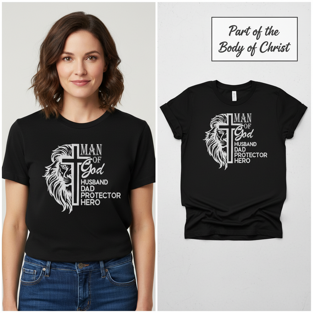 Man Of God T-Shirt_model_flat